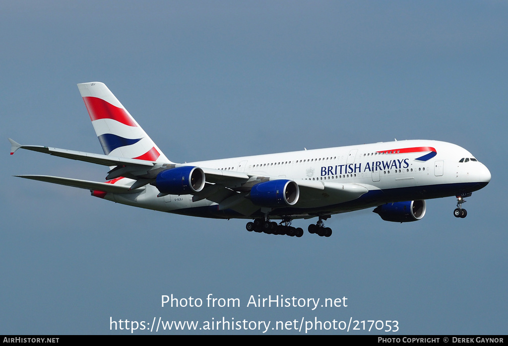 Aircraft Photo of G-XLEJ | Airbus A380-841 | British Airways | AirHistory.net #217053