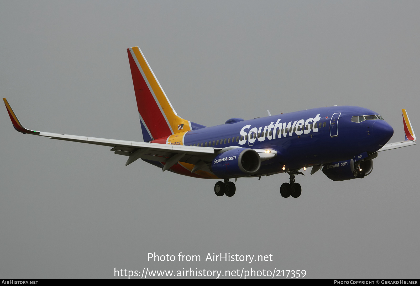 Aircraft Photo of N7820L | Boeing 737-79P | Southwest Airlines | AirHistory.net #217359