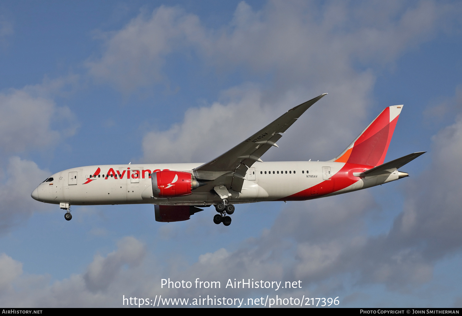 Aircraft Photo of N785AV | Boeing 787-8 Dreamliner | Avianca | AirHistory.net #217396