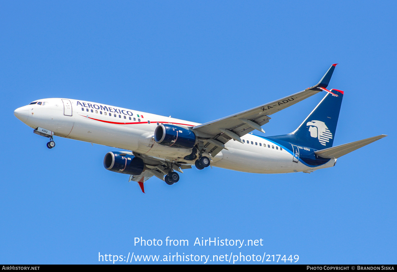 Aircraft Photo of XA-ADU | Boeing 737-800 | AeroMéxico | AirHistory.net #217449