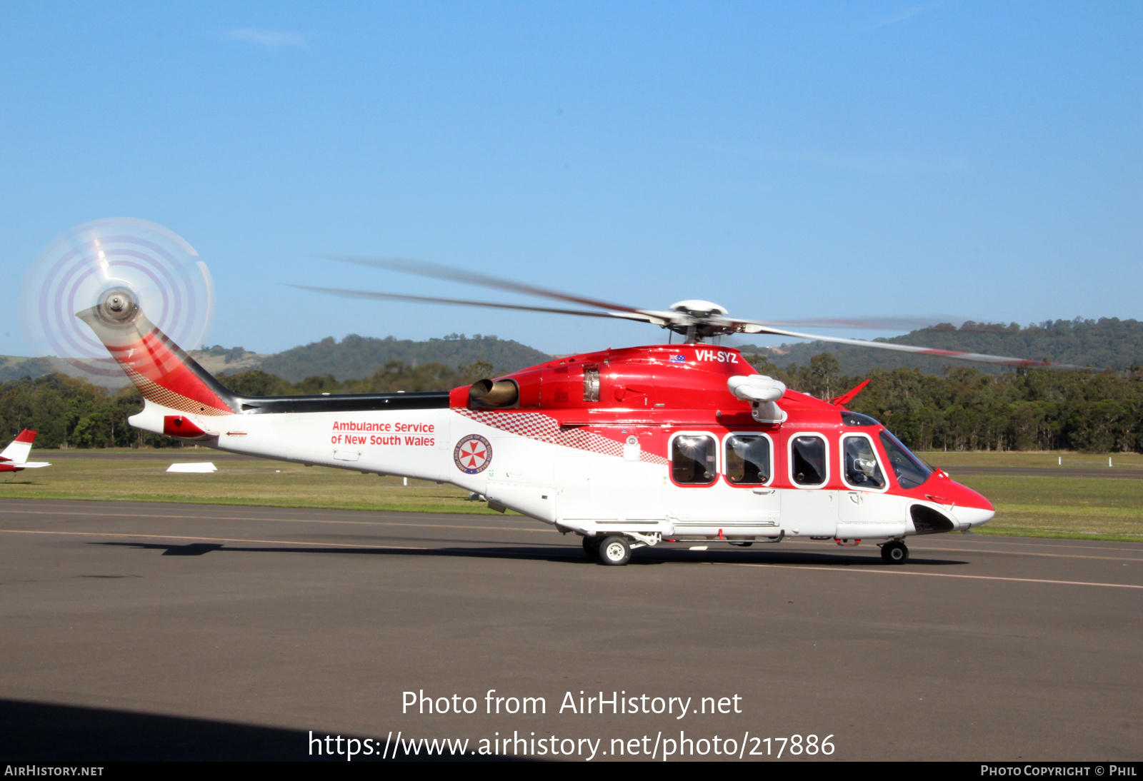 Aircraft Photo of VH-SYZ | AgustaWestland AW-139 | Ambulance Service Of New South Wales | AirHistory.net #217886