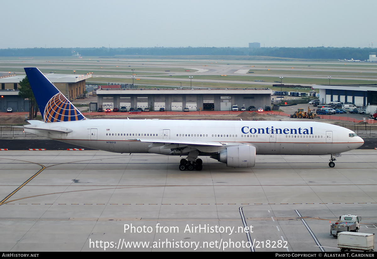 Aircraft Photo of N78013 | Boeing 777-224/ER | Continental Airlines | AirHistory.net #218282