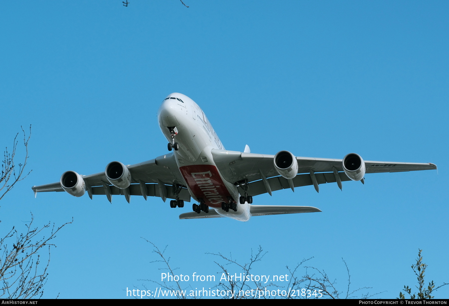 Aircraft Photo of A6-EES | Airbus A380-861 | Emirates | AirHistory.net #218345