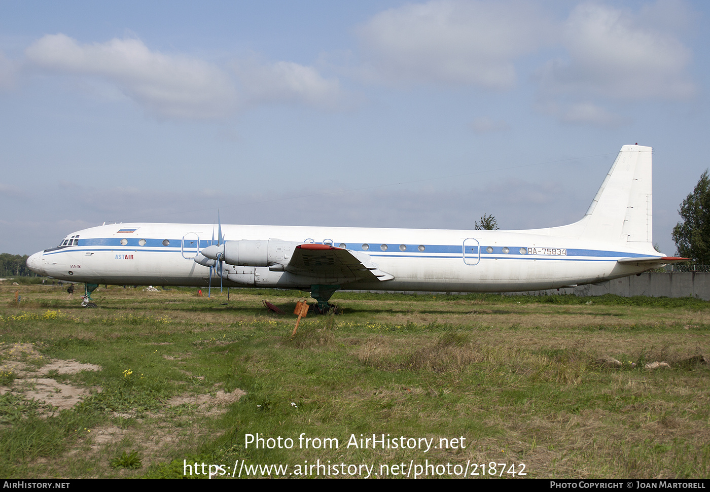 Aircraft Photo of RA-75834 | Ilyushin Il-18V | Astair | AirHistory.net #218742