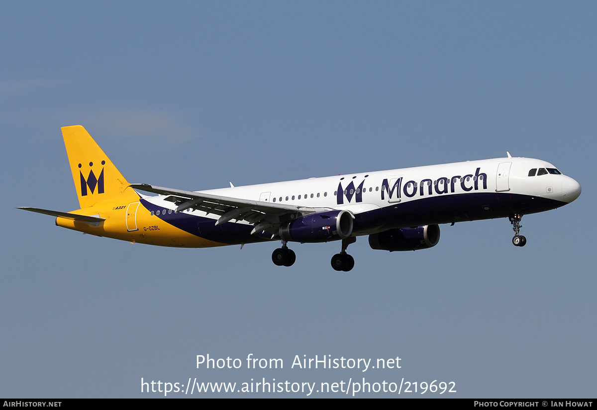 Aircraft Photo of G-OZBL | Airbus A321-231 | Monarch Airlines | AirHistory.net #219692