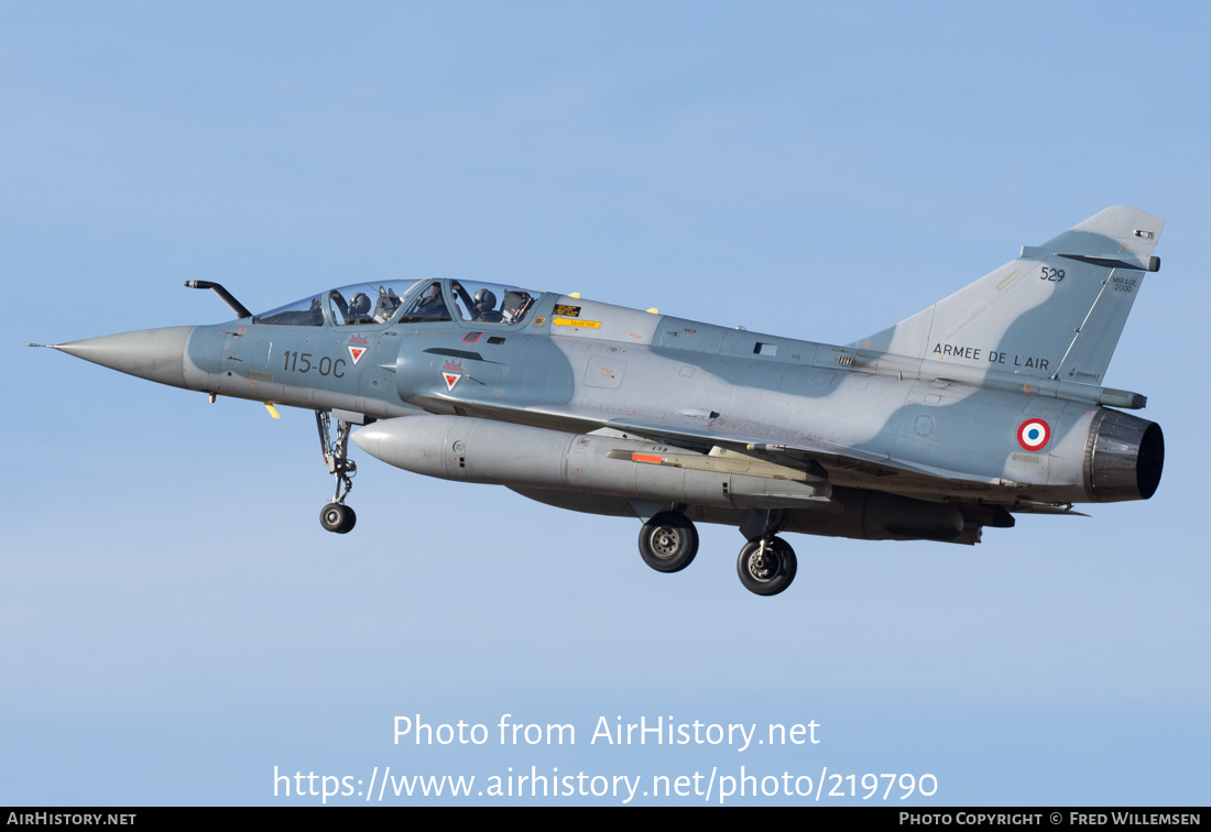 Aircraft Photo of 529 | Dassault Mirage 2000B | France - Air Force | AirHistory.net #219790