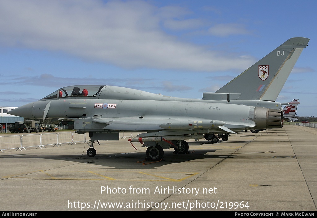 Aircraft Photo of ZJ801 | Eurofighter EF-2000 Typhoon T1 | UK - Air Force | AirHistory.net #219964