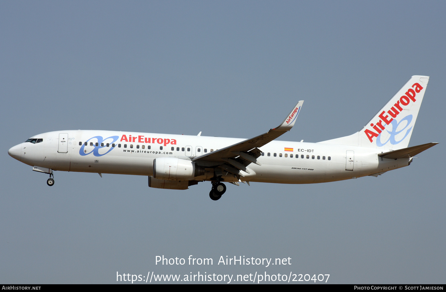 Aircraft Photo of EC-IDT | Boeing 737-86Q | Air Europa | AirHistory.net #220407