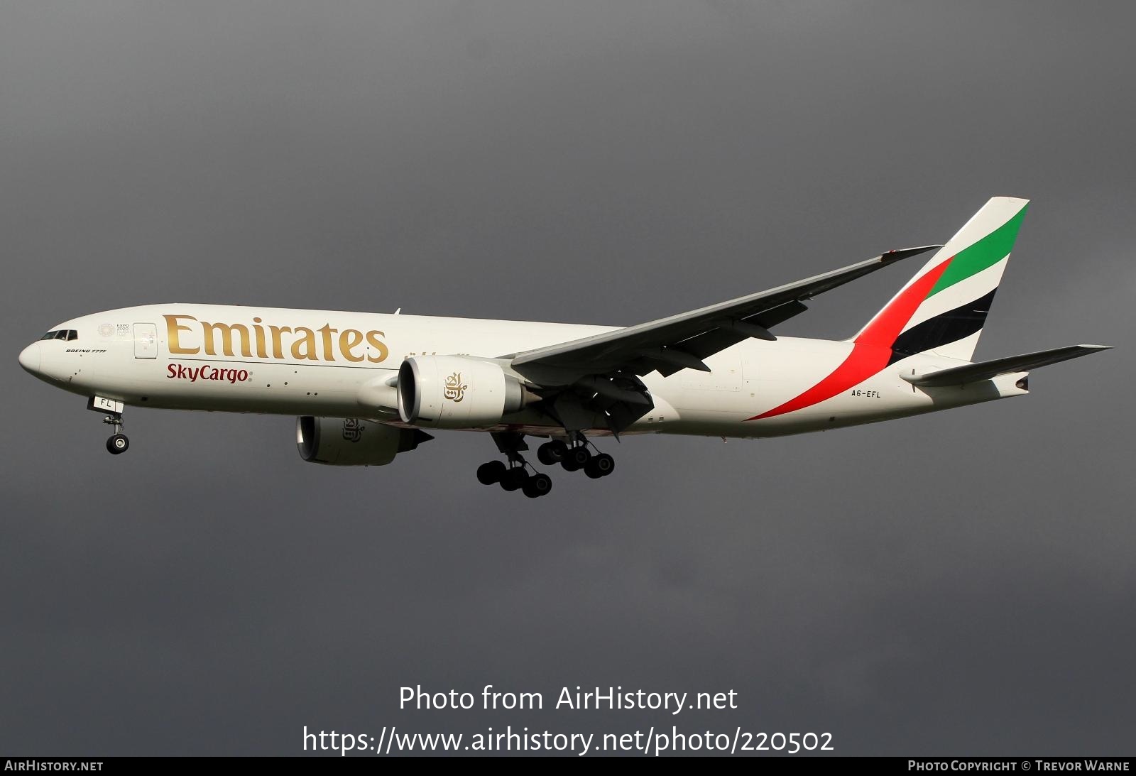 Aircraft Photo of A6-EFL | Boeing 777-F1H | Emirates SkyCargo | AirHistory.net #220502