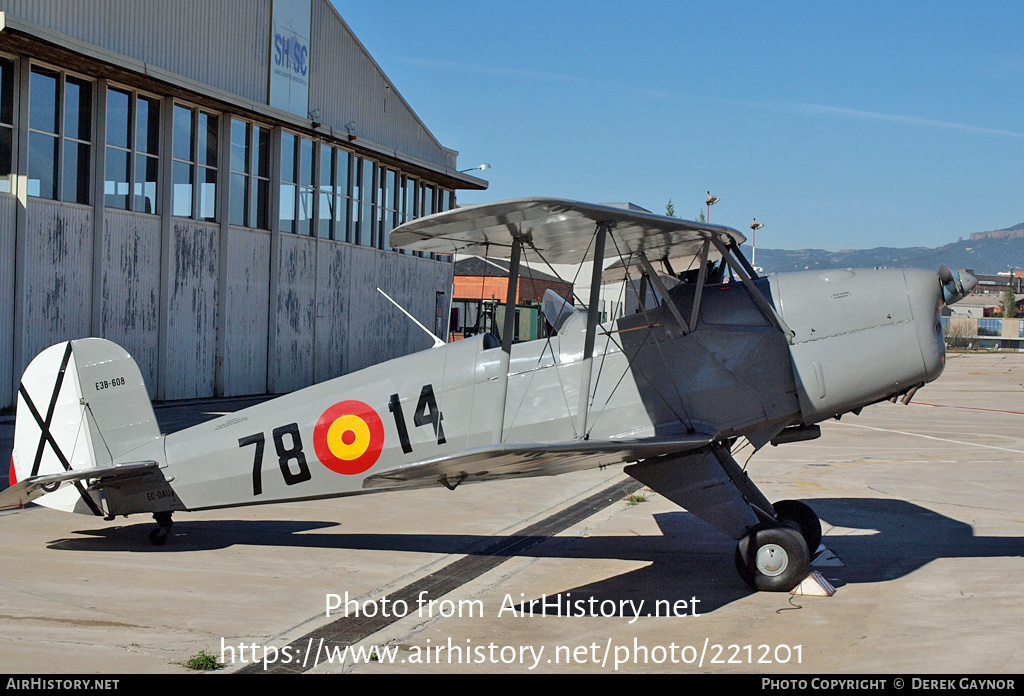 Aircraft Photo of EC-DAU / E3B-608 | CASA 1.131E Jungmann | Spain - Air Force | AirHistory.net #221201