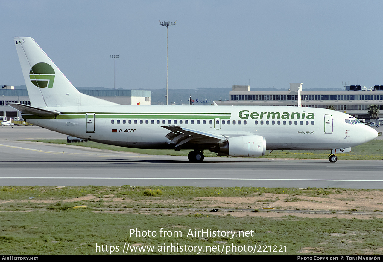 Aircraft Photo of D-AGEF | Boeing 737-35B | Germania | AirHistory.net #221221