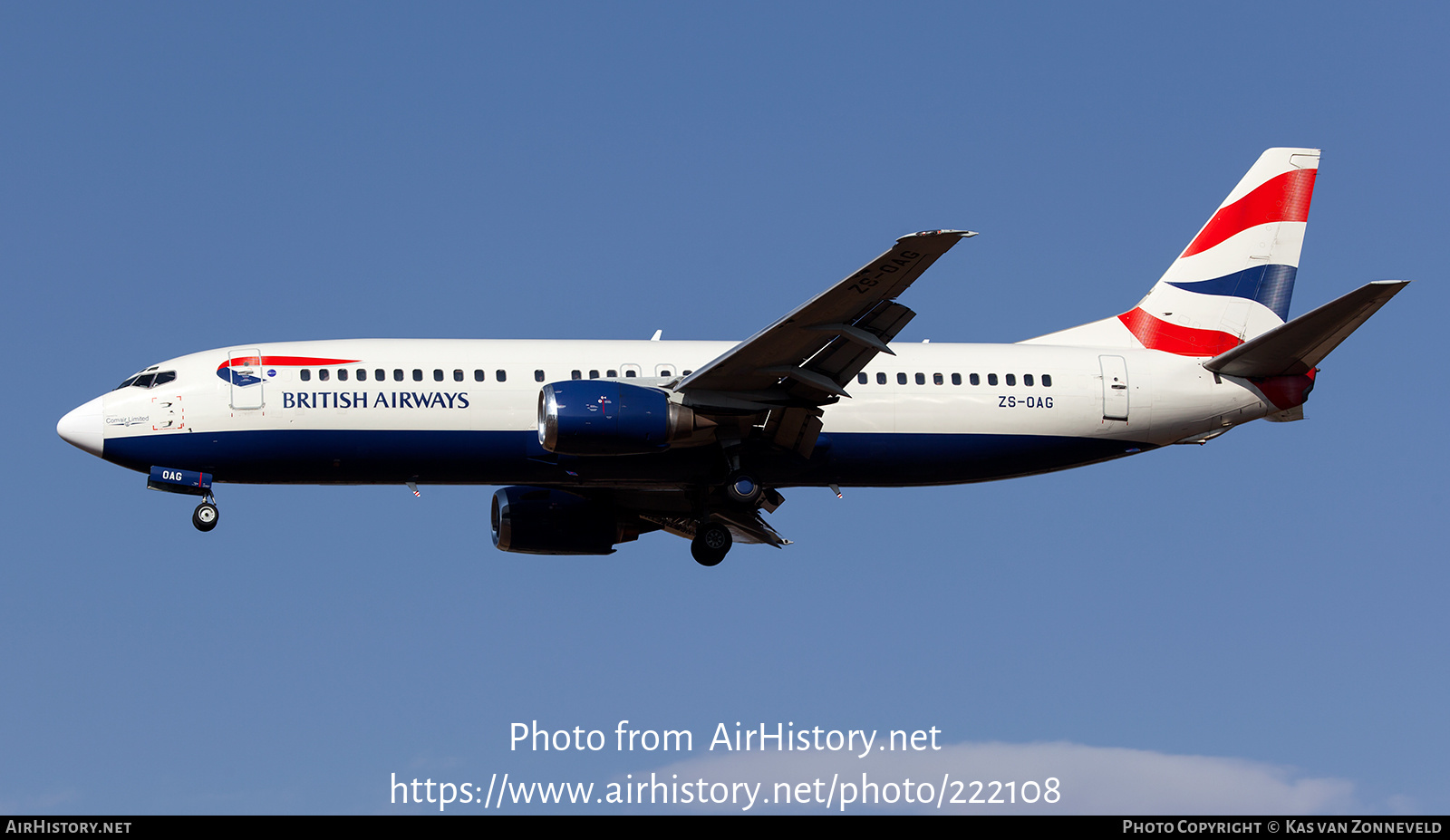 Aircraft Photo of ZS-OAG | Boeing 737-4H6 | British Airways | AirHistory.net #222108