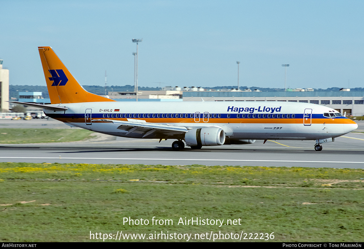 Aircraft Photo of D-AHLQ | Boeing 737-4K5 | Hapag-Lloyd | AirHistory.net #222236