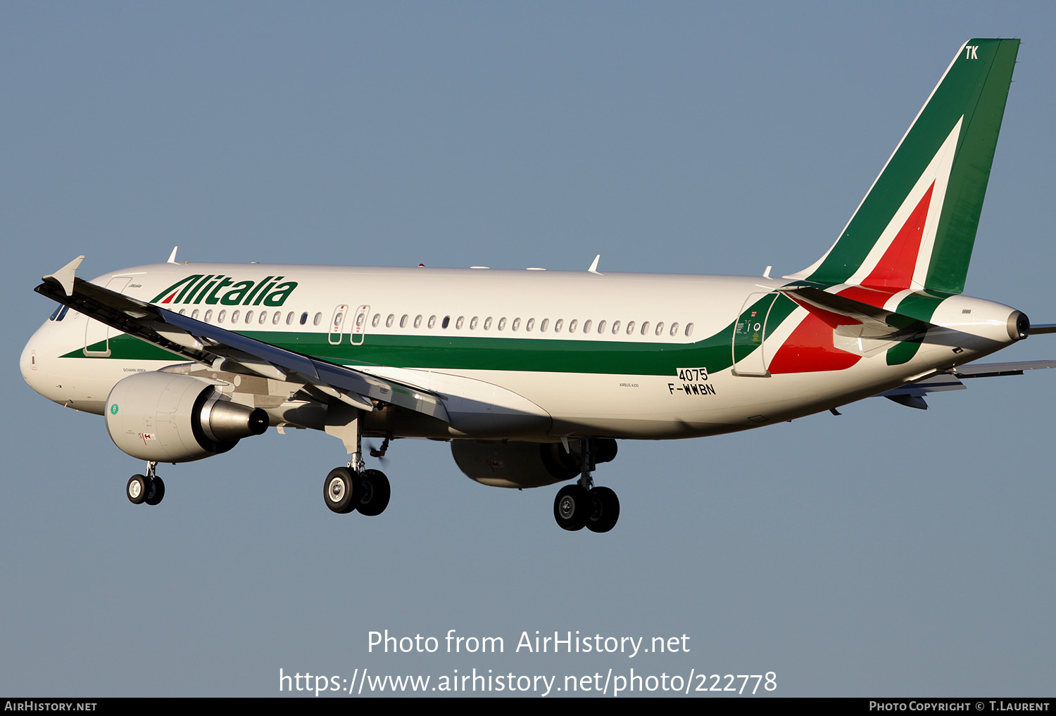 Aircraft Photo of F-WWBN | Airbus A320-216 | Alitalia | AirHistory.net #222778