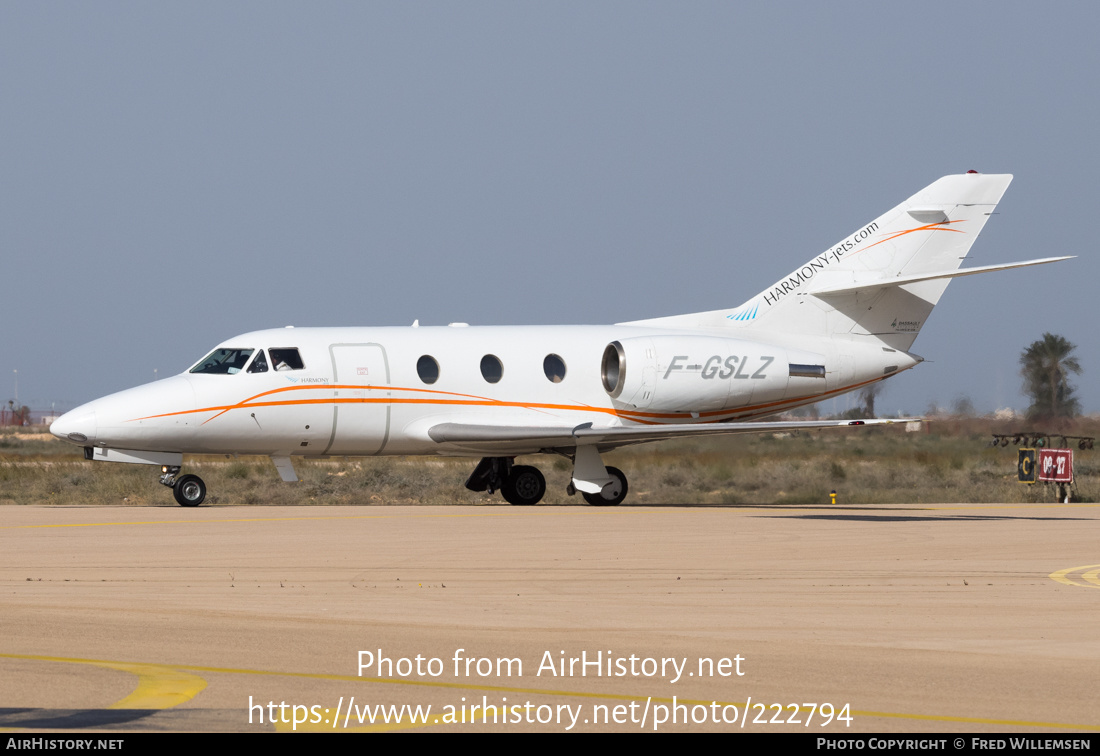 Aircraft Photo of F-GSLZ | Dassault Falcon 100 | Harmony Jets | AirHistory.net #222794