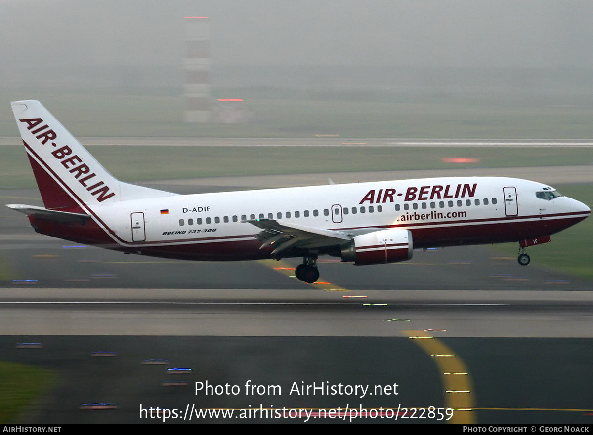 Aircraft Photo of D-ADIF | Boeing 737-3L9 | Air Berlin | AirHistory.net #222859