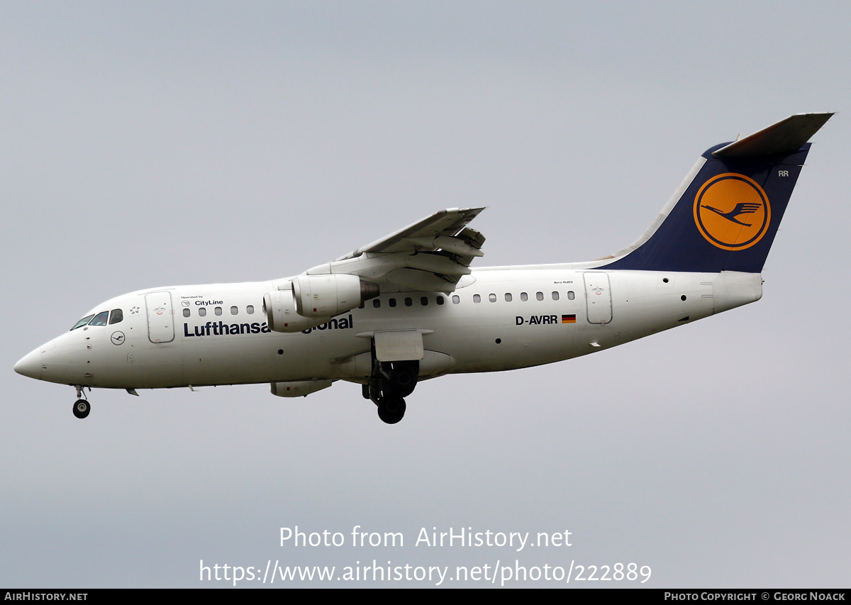 Aircraft Photo of D-AVRR | British Aerospace Avro 146-RJ85 | Lufthansa Regional | AirHistory.net #222889