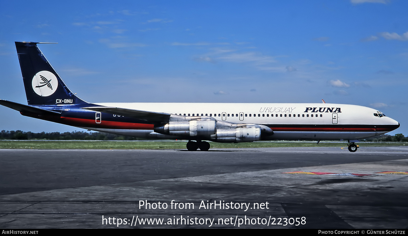 Aircraft Photo of CX-BNU | Boeing 707-387B | PLUNA Líneas Aéreas Uruguayas | AirHistory.net #223058