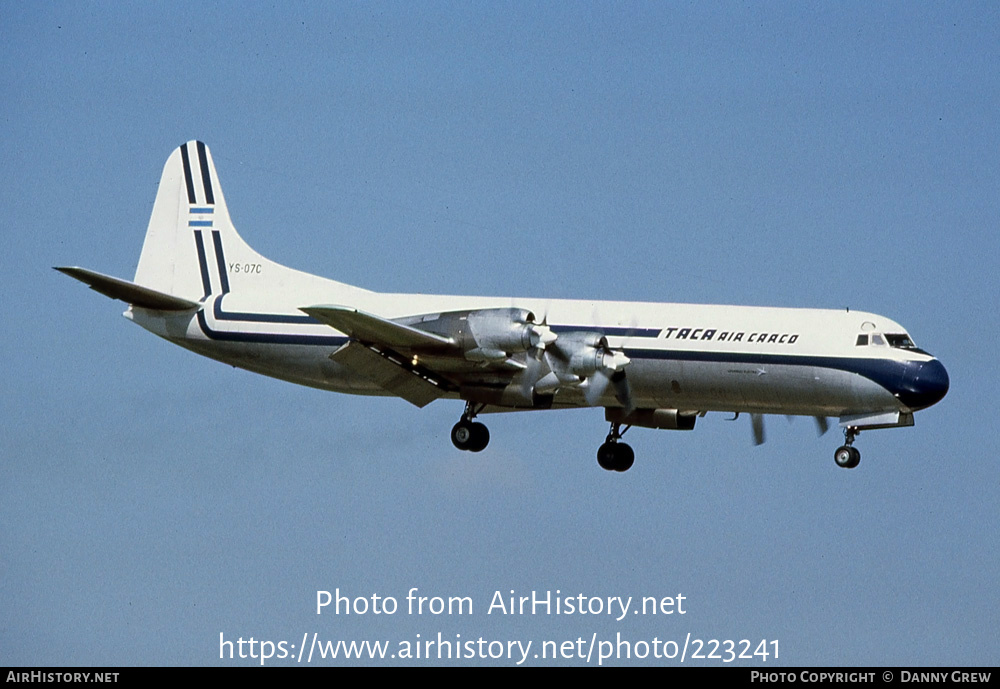 Aircraft Photo of YS-07C | Lockheed L-188A(F) Electra | TACA Air Cargo - Transportes Aéreos Centro Americanos | AirHistory.net #223241