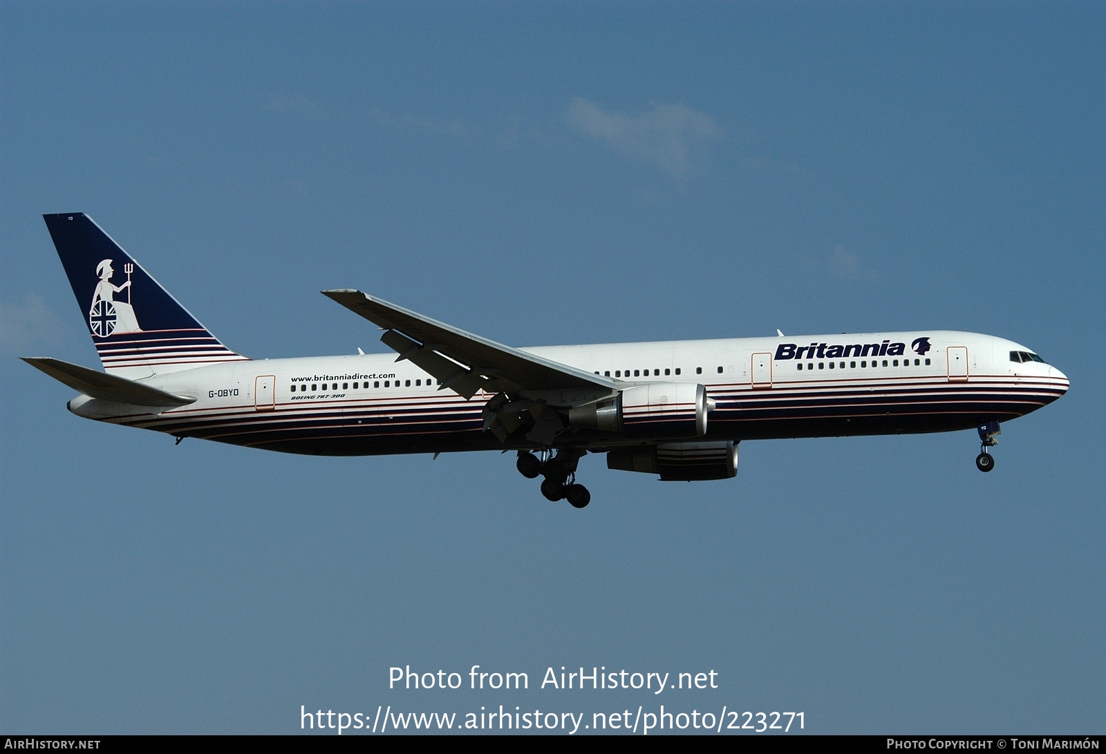 Aircraft Photo of G-OBYD | Boeing 767-304/ER | Britannia Airways | AirHistory.net #223271