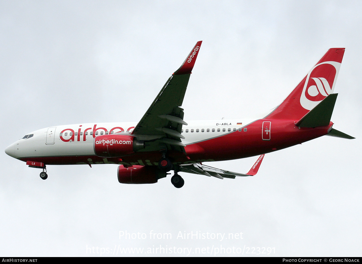 Aircraft Photo of D-ABLA | Boeing 737-76J | Air Berlin | AirHistory.net #223291