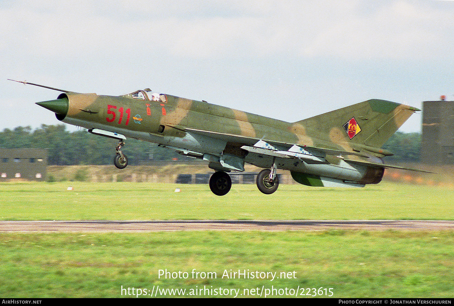 Aircraft Photo of 511 | Mikoyan-Gurevich MiG-21MF | East Germany - Air Force | AirHistory.net #223615