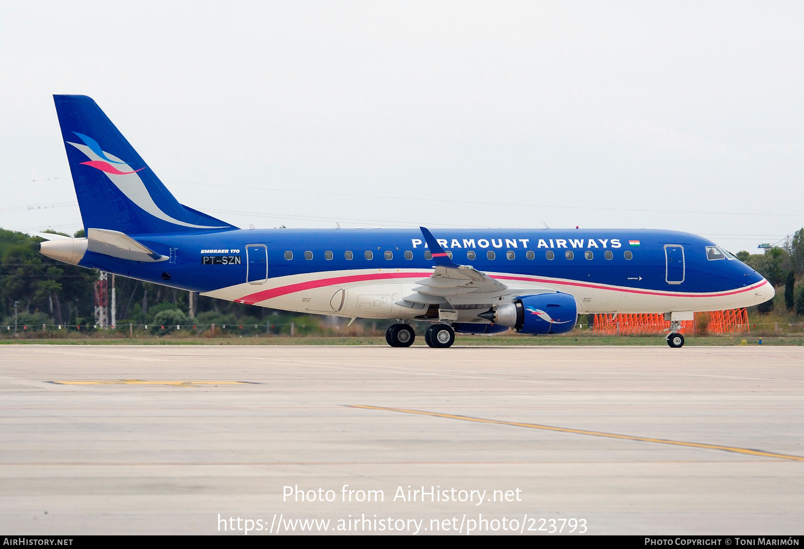 Aircraft Photo of PT-SZN | Embraer 170LR (ERJ-170-100LR) | Paramount Airways | AirHistory.net #223793