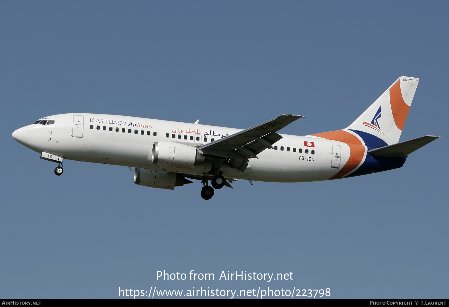 Aircraft Photo of TS-IEG | Boeing 737-31S | Karthago Airlines | AirHistory.net #223798