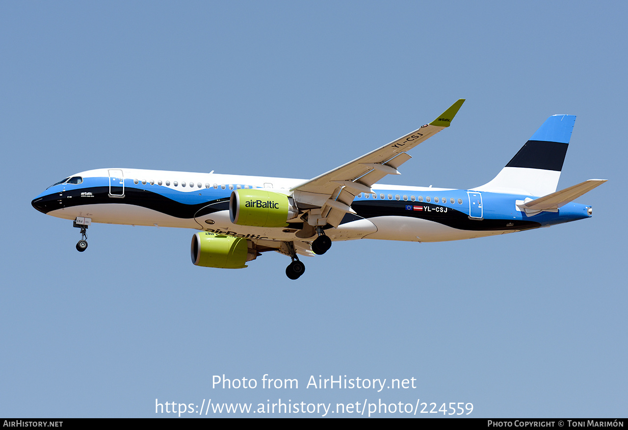 Aircraft Photo of YL-CSJ | Airbus A220-371 (BD-500-1A11) | AirBaltic | AirHistory.net #224559