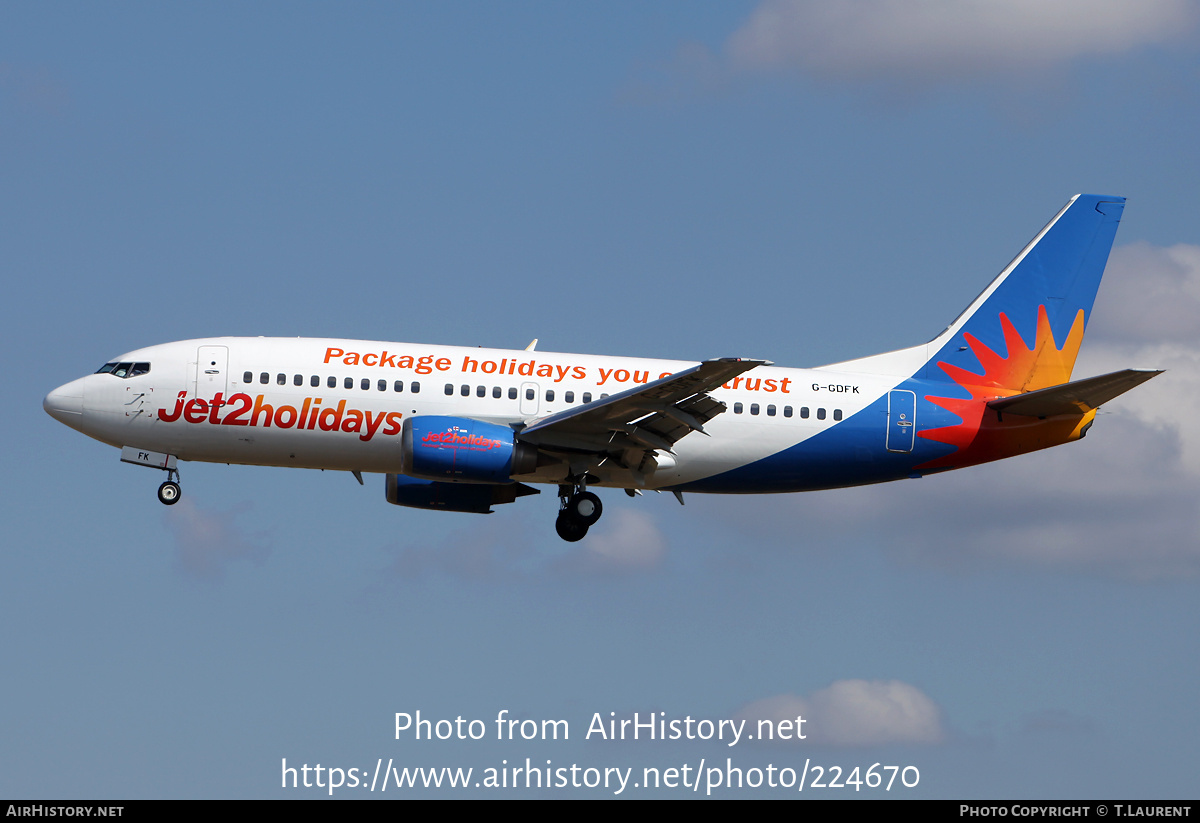 Aircraft Photo of G-GDFK | Boeing 737-36N | Jet2 Holidays | AirHistory.net #224670