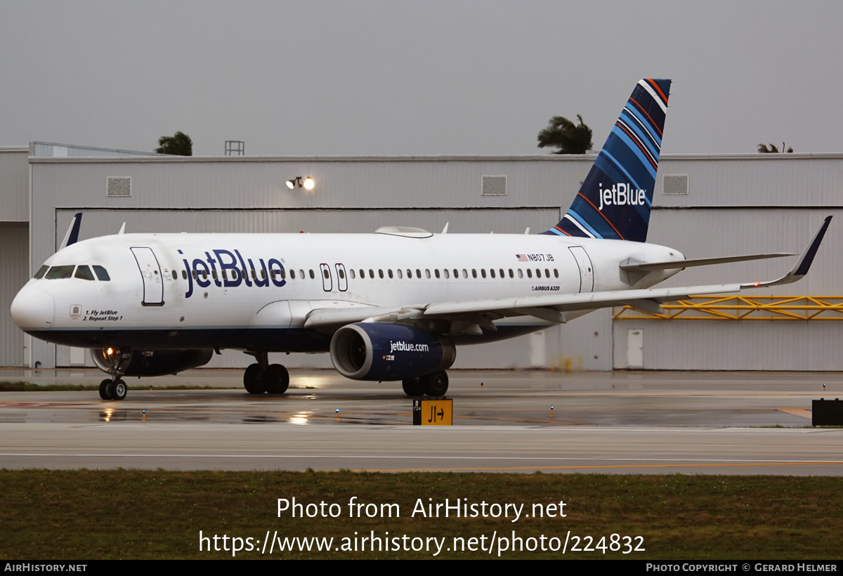 Aircraft Photo of N807JB | Airbus A320-232 | JetBlue Airways | AirHistory.net #224832