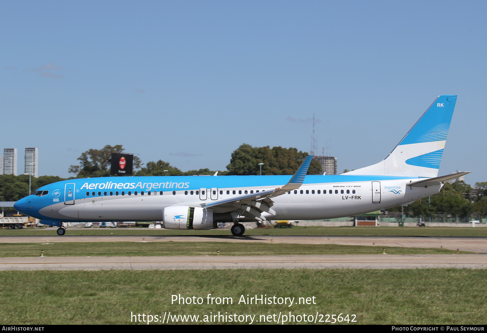 Aircraft Photo of LV-FRK | Boeing 737-8BK | Aerolíneas Argentinas | AirHistory.net #225642