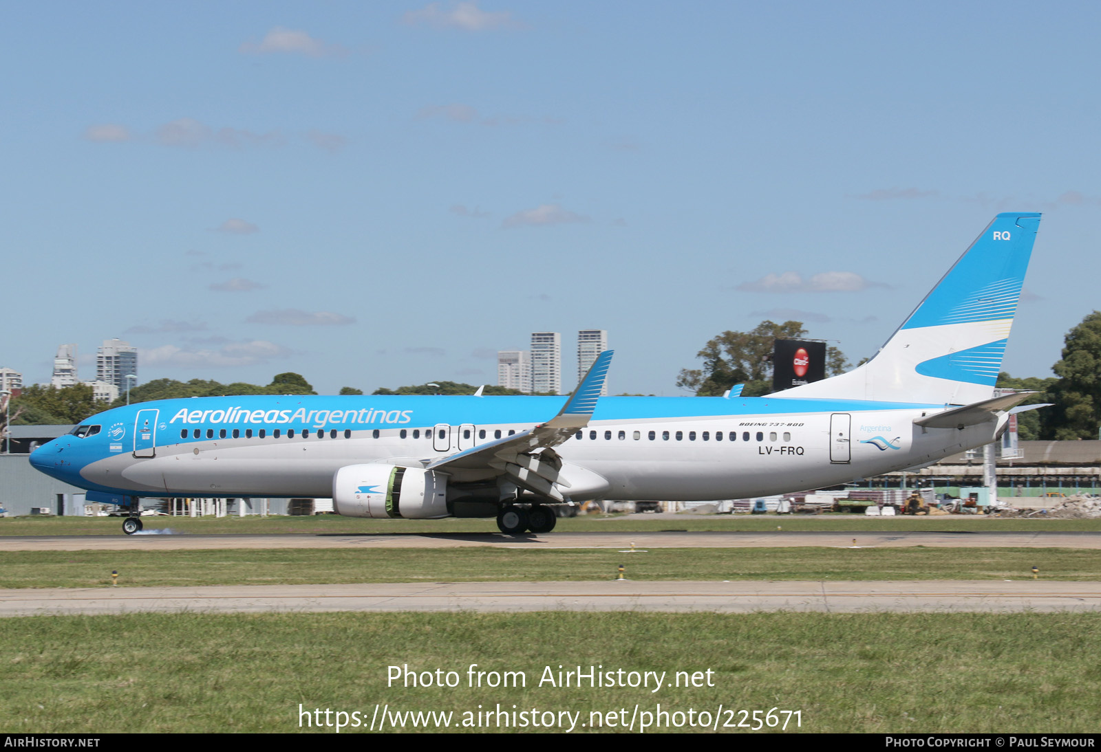 Aircraft Photo of LV-FRQ | Boeing 737-8BK | Aerolíneas Argentinas | AirHistory.net #225671