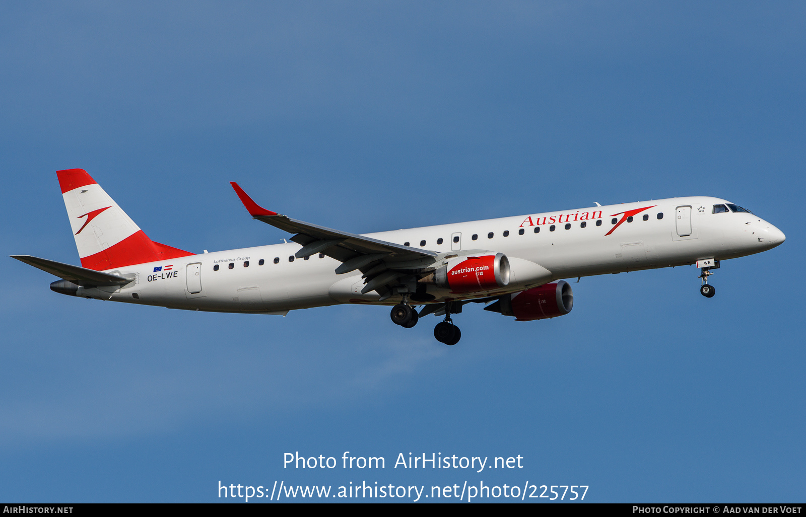 Aircraft Photo of OE-LWE | Embraer 195LR (ERJ-190-200LR) | Austrian Airlines | AirHistory.net #225757