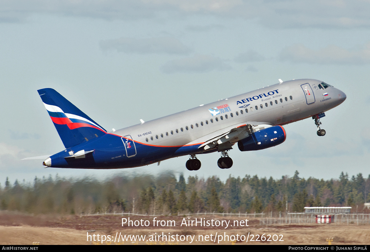 Aircraft Photo of RA-89042 | Sukhoi SSJ-100-95B Superjet 100 (RRJ-95B) | Aeroflot - Russian Airlines | AirHistory.net #226202