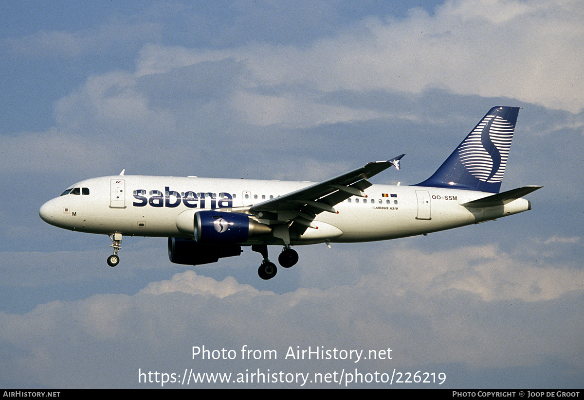 Aircraft Photo of OO-SSM | Airbus A319-112 | Sabena | AirHistory.net #226219