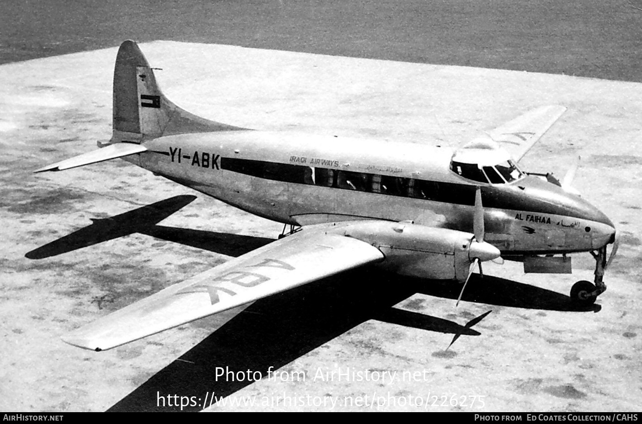 Aircraft Photo of YI-ABK | De Havilland D.H. 104 Dove 1 | Iraqi Airways | AirHistory.net #226275