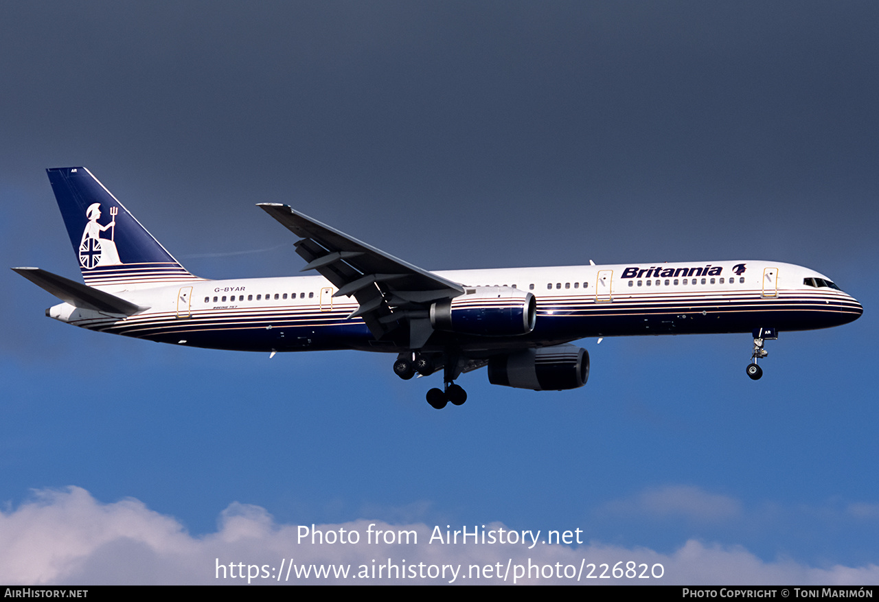 Aircraft Photo of G-BYAR | Boeing 757-204 | Britannia Airways | AirHistory.net #226820