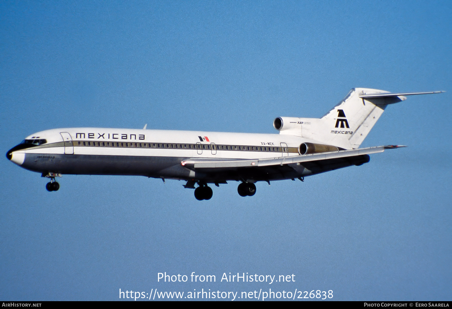 Aircraft Photo of XA-MEK | Boeing 727-264 | Mexicana | AirHistory.net #226838