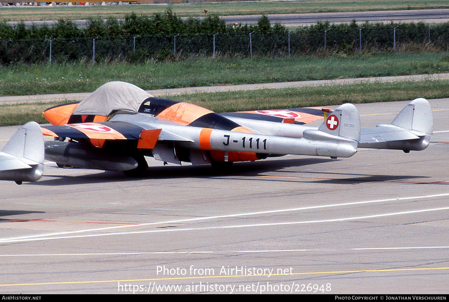 Aircraft Photo of J-1111 | De Havilland D.H. 100 Vampire FB6 | Switzerland - Air Force | AirHistory.net #226948