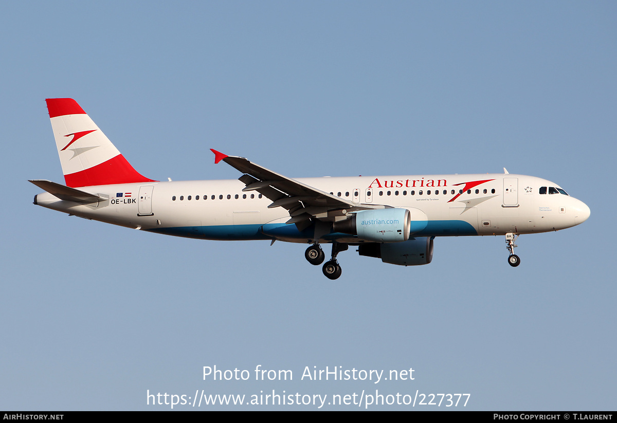 Aircraft Photo of OE-LBK | Airbus A320-214 | Austrian Airlines | AirHistory.net #227377