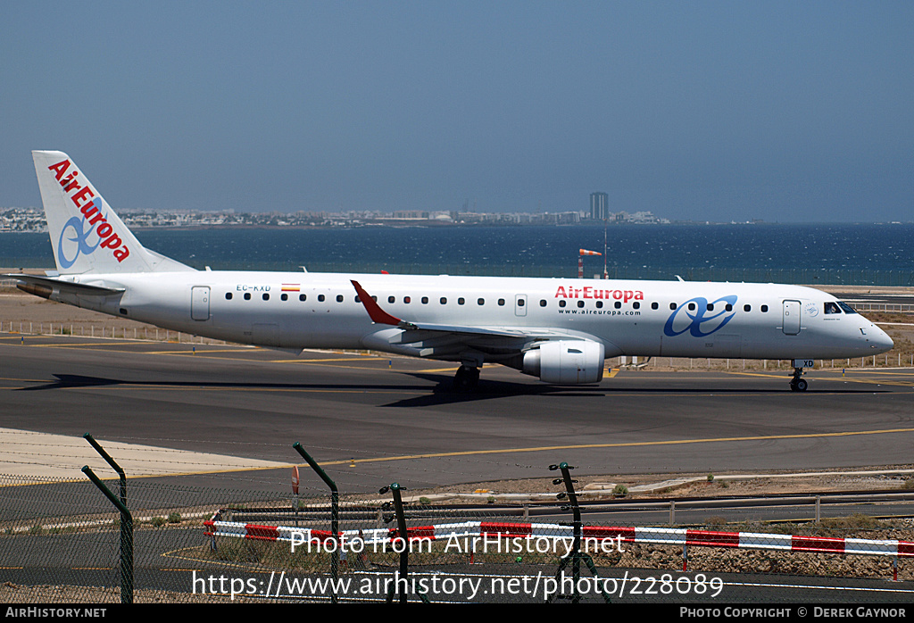 Aircraft Photo of EC-KXD | Embraer 195LR (ERJ-190-200LR) | Air Europa | AirHistory.net #228089