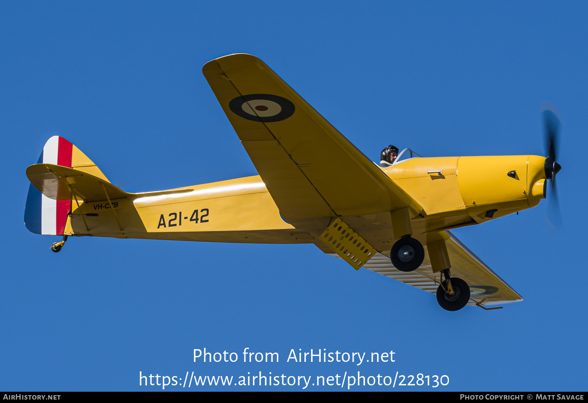 Aircraft Photo of VH-CZB / A21-42 | De Havilland D.H. 94 Moth Minor | Australia - Air Force | AirHistory.net #228130