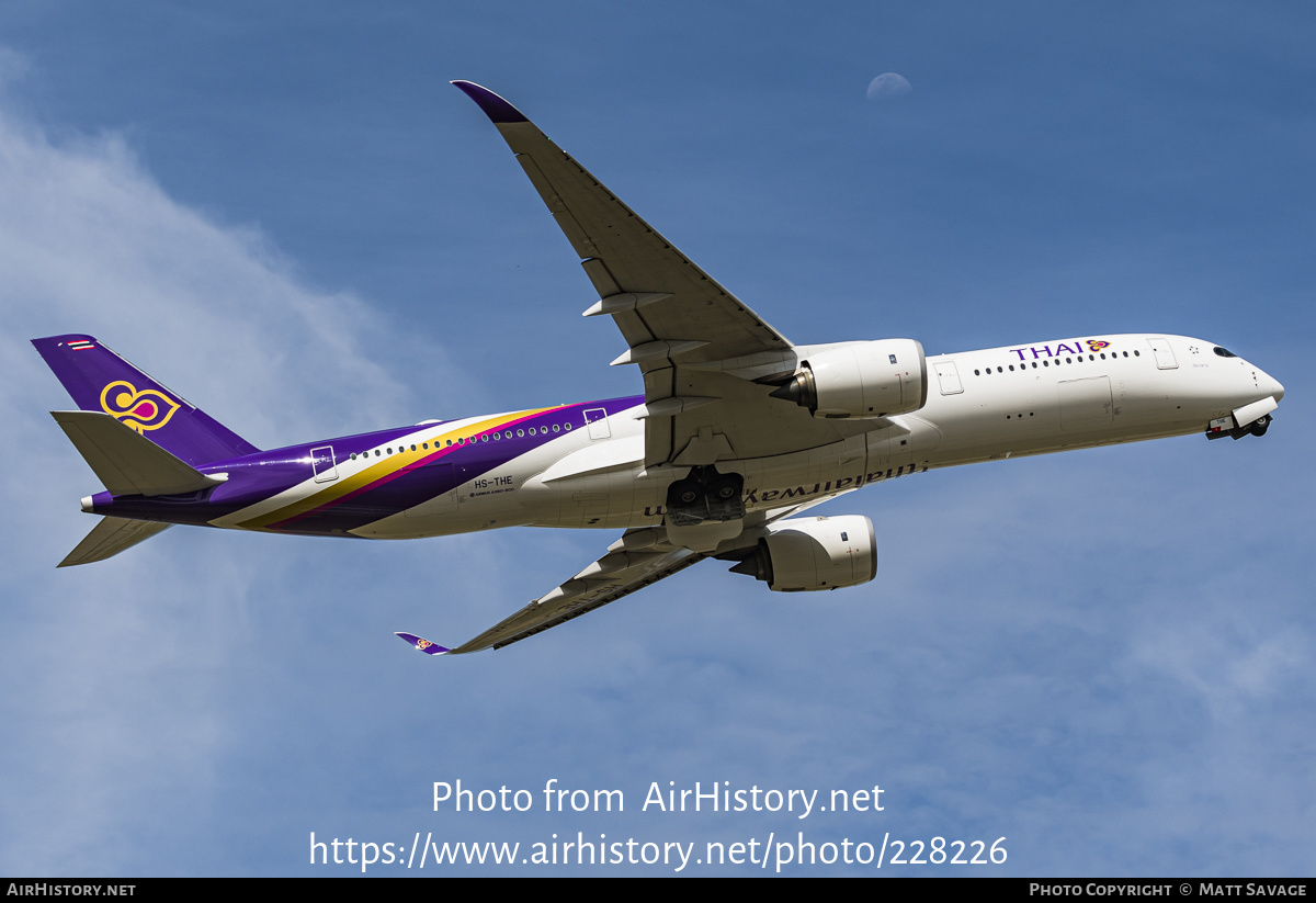 Aircraft Photo of HS-THE | Airbus A350-941 | Thai Airways International | AirHistory.net #228226