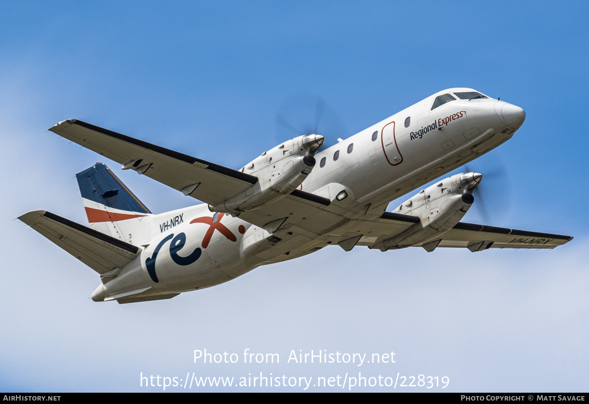 Aircraft Photo of VH-NRX | Saab 340B | REX - Regional Express | AirHistory.net #228319