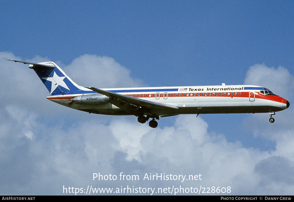 Aircraft Photo of N3504T | McDonnell Douglas DC-9-32 | Texas International Airlines | AirHistory.net #228608