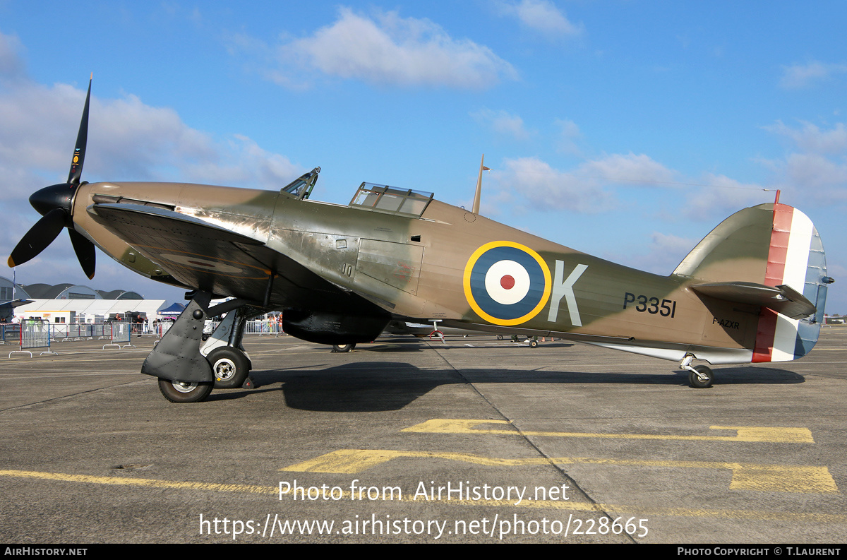 Aircraft Photo of F-AZXR / P3351 | Hawker Hurricane Mk2A | UK - Air Force | AirHistory.net #228665