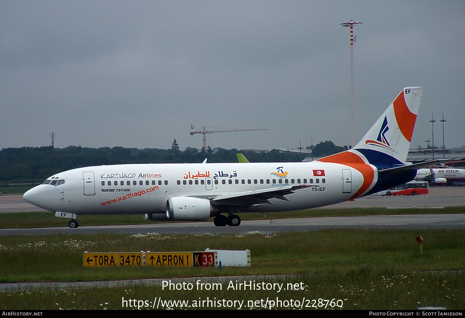 Aircraft Photo of TS-IEF | Boeing 737-3Q8 | Karthago Airlines | AirHistory.net #228760