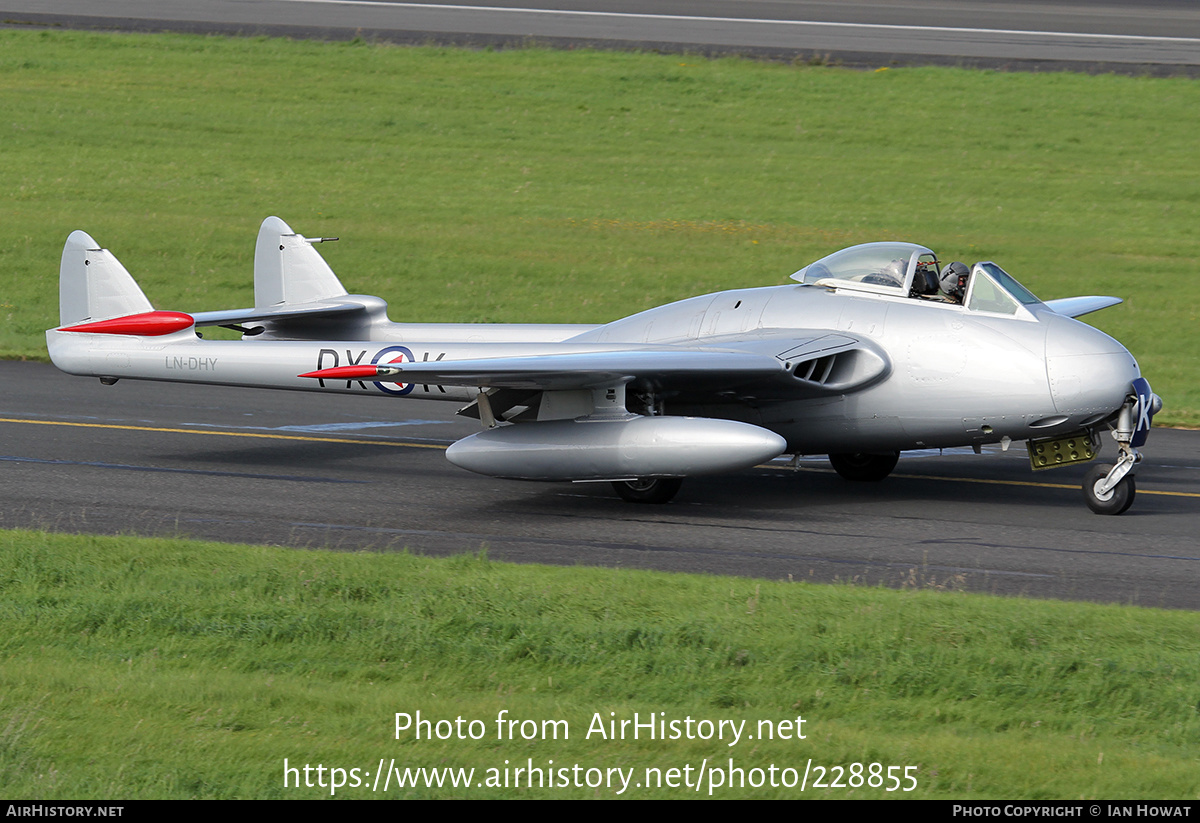 Aircraft Photo of LN-DHY | De Havilland D.H. 100 Vampire FB6 | Norway - Air Force | AirHistory.net #228855