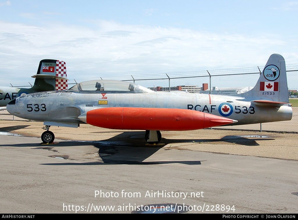 Aircraft Photo of 21533 | Canadair CT-133 Silver Star 3 | Canada - Air Force | AirHistory.net #228894